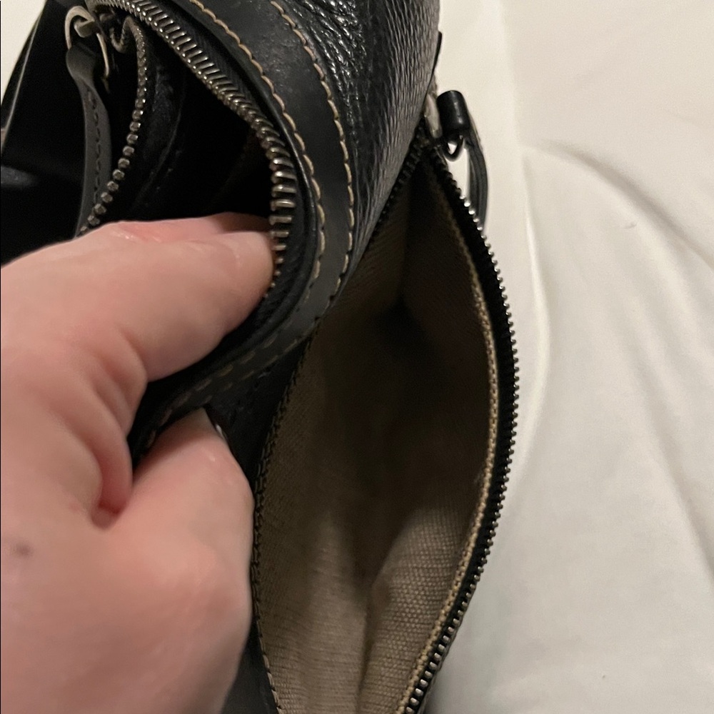 Dooney & Bourke Black Leather Shoulder Hobo with Gold Charm - Picture 12 of 12